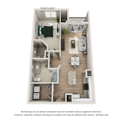 1 bed 1 bath B at Henley at Mirror Lake Apartments, Villa Rica, GA, 30180